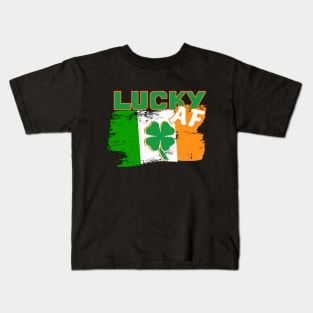 Lucky AF Irish St. Patty Day Kids T-Shirt